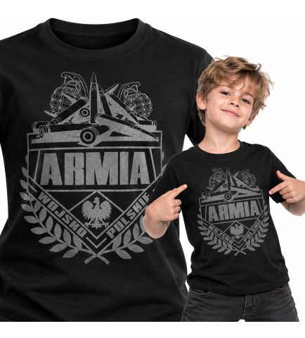 KOSZULKA DZIECIĘCA Patriotyczna - ARMIA (SZARY)